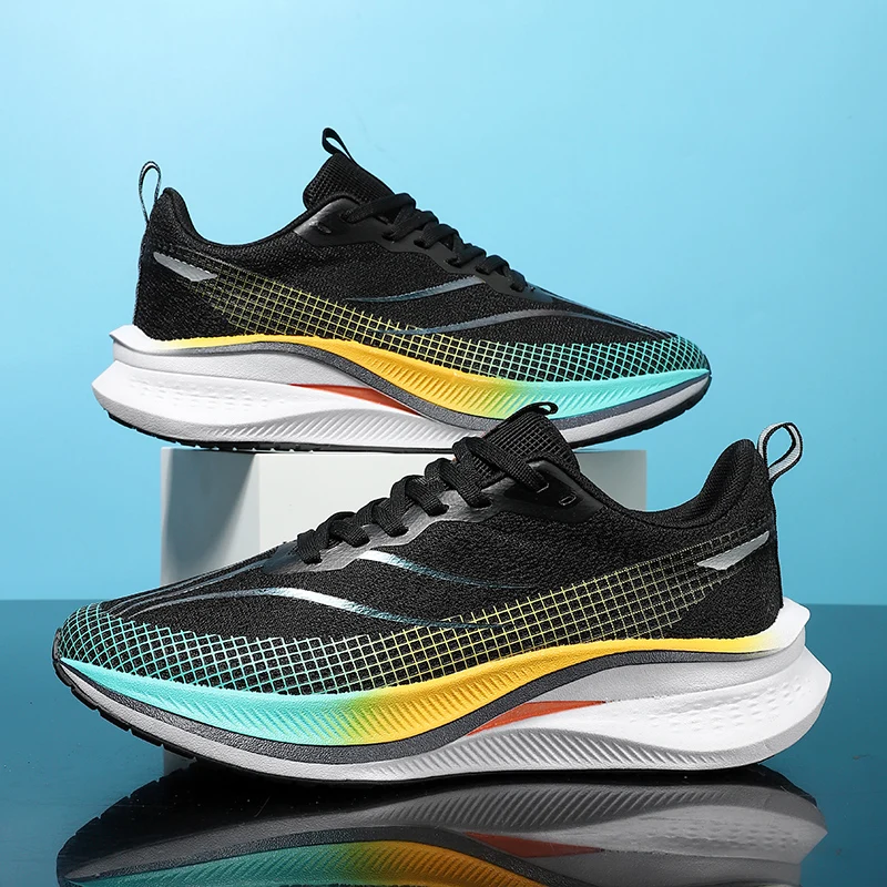 Men Casual Running Shoes Unisex Knit Breathable Sport Sneakers Women Athletic Non Slip Comfortable Shoes Leisure Tennis Shoes - Image 2