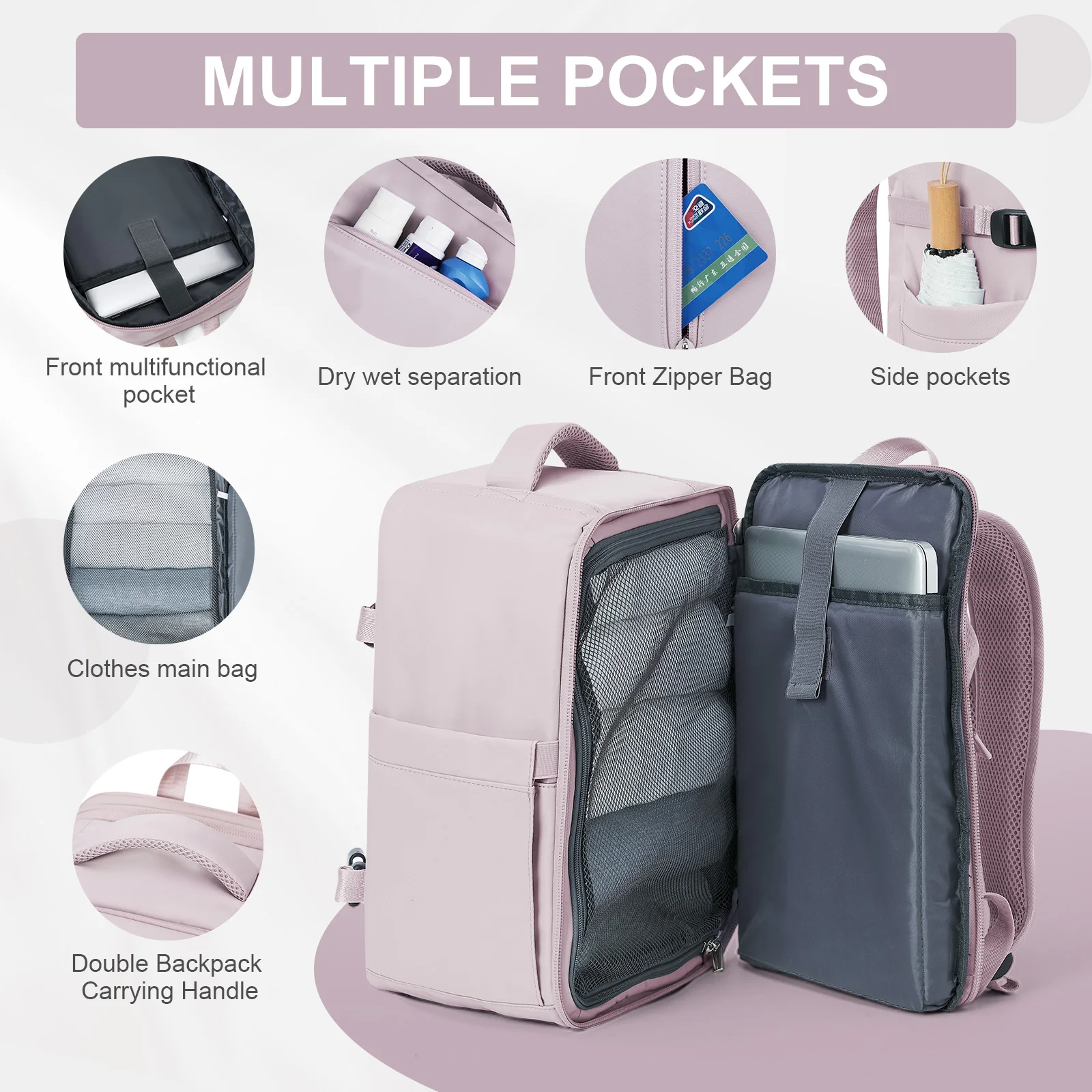 Women's Backpack Travel Suitcase Cabin Bag Aircraft Ryanair 40x20x25 Airplane Travel Bag Men Laotop Backpack Wizzair Carry On - Image 4