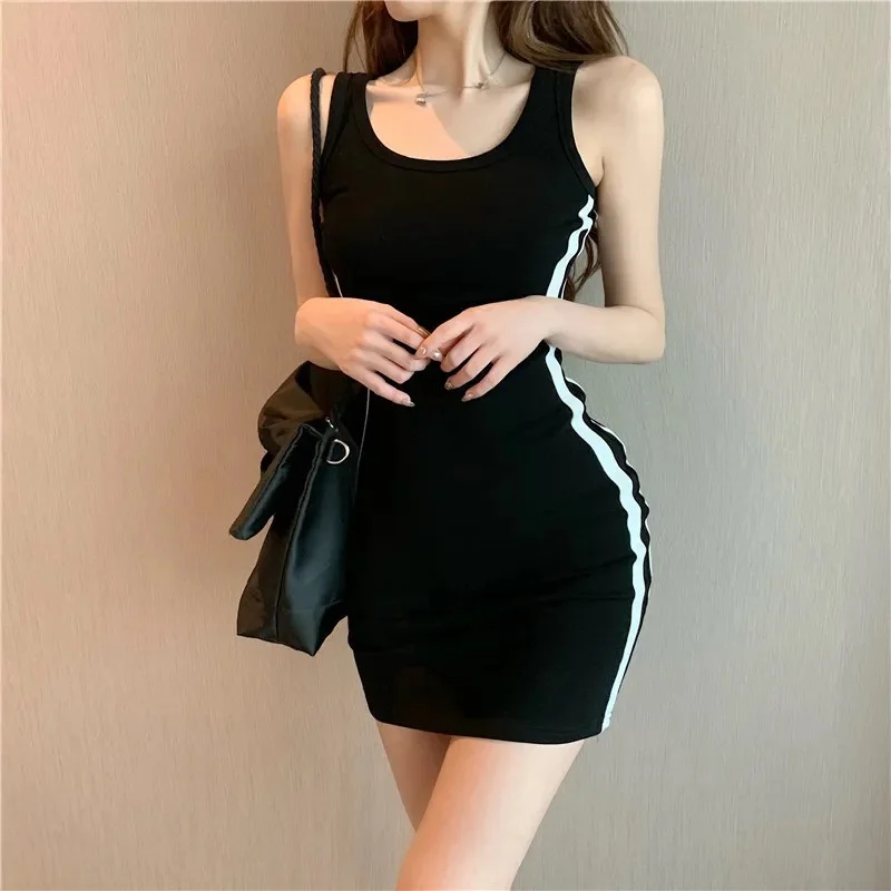 Summer Women Casual Sheath Dress Lady Spaghetti Strap Sleeveless Sexy Stretch Slim Dress Vestidos QT030 - Image 2