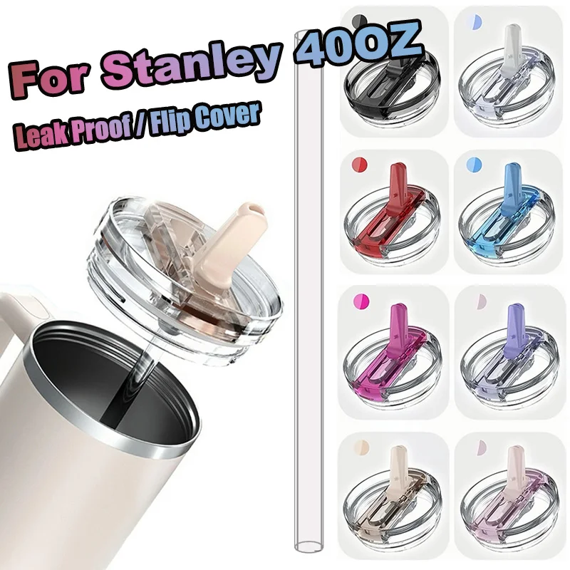 For Stanley 40oz Leak-proof Flip Lid With Straw Reusable Replaceable And Detachable New Travel Cover Accessories Easy Cleaning
