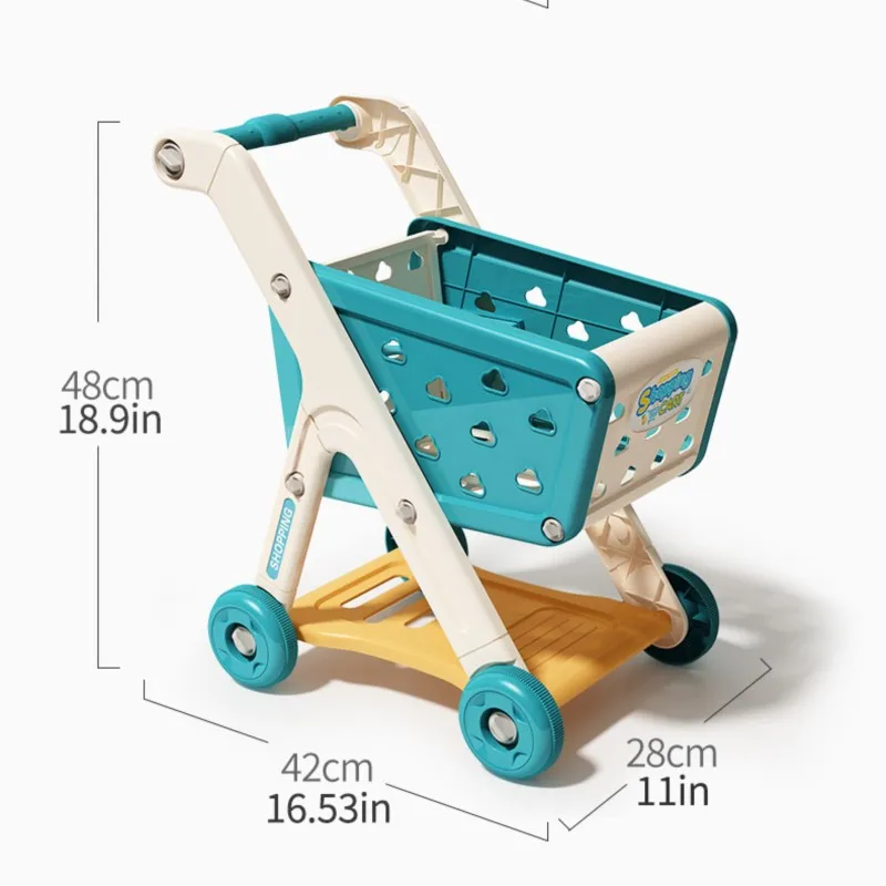 Shopping cart toy baby small trolley children play house fruit cut music kitchen supermarket men and girls Early Education toys - Image 6