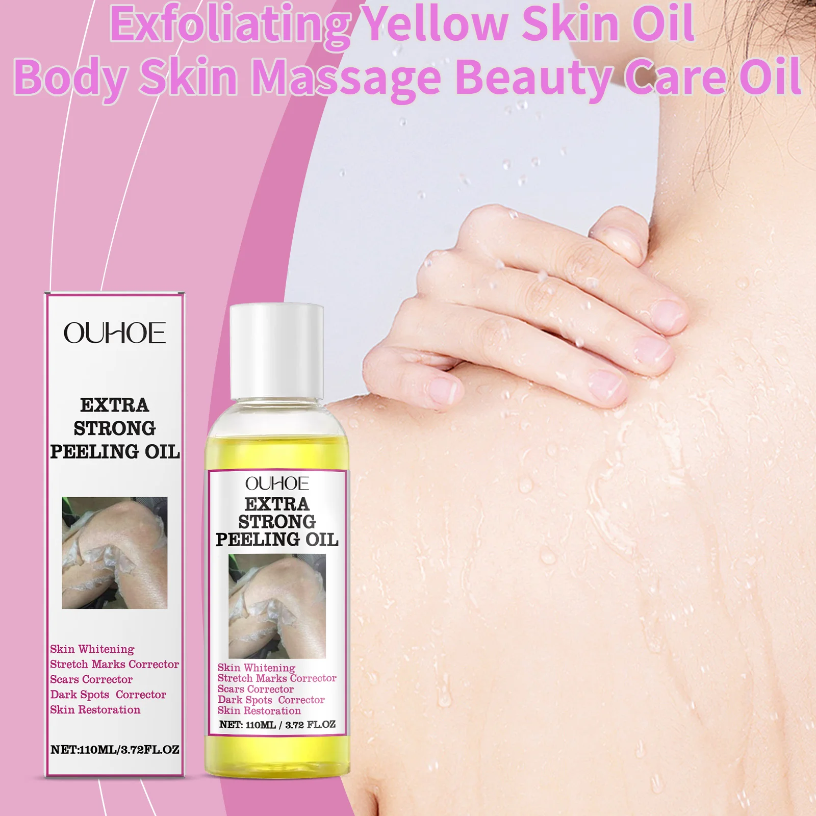 Exfoliating Yellow Skin Oil For Body Skin Moisturizing Nourishing Brightening Firming Moisturizing Massage&Beauty Care Oil 110ml