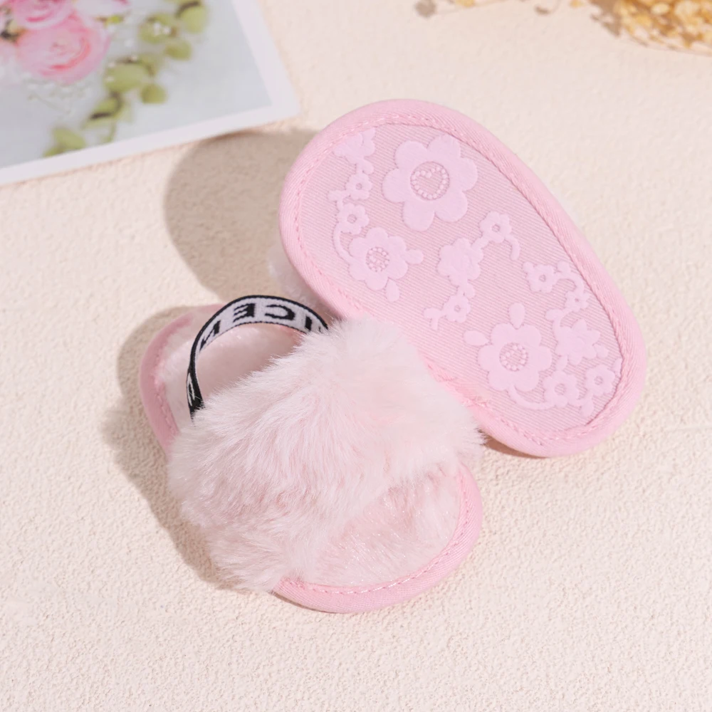 Hot Sale Soft Bottom Breathable Baby Shoes 0-18 Months Simple Elastic Walking Shoes Indoor Baby Girls Non-slip Fur Sandals - Image 2
