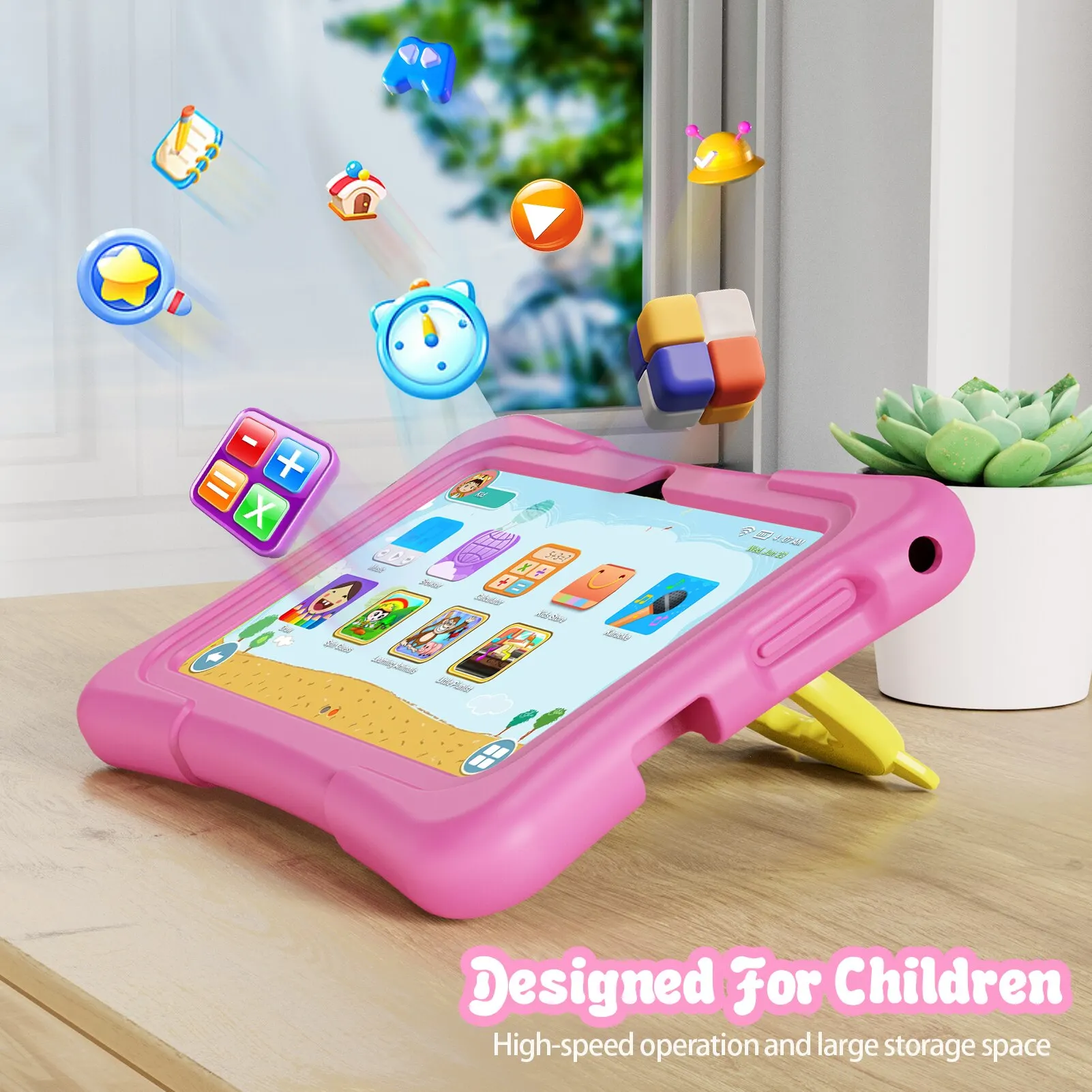 PRITOM Tablet for Kids 7 Inch Android 11 32 GB WiFi Bluetooth Dual Camera Educational Software Installed with Proof Case - Image 4