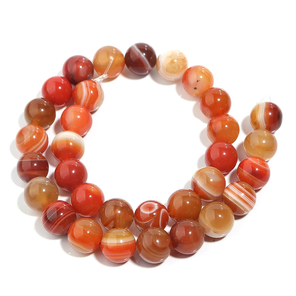 1 Strand Orange Natural Agate Loose Beads Gemstone Round Beads Natural Stone for Jewelry Making DIY 4/6/8/10/12mm - Image 4