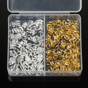 300pcs Boxed Bi-color Wire Protectors Wire Guard Guardian Protectors Loops U Shape Accessories Connector For Jewelry Making DIY