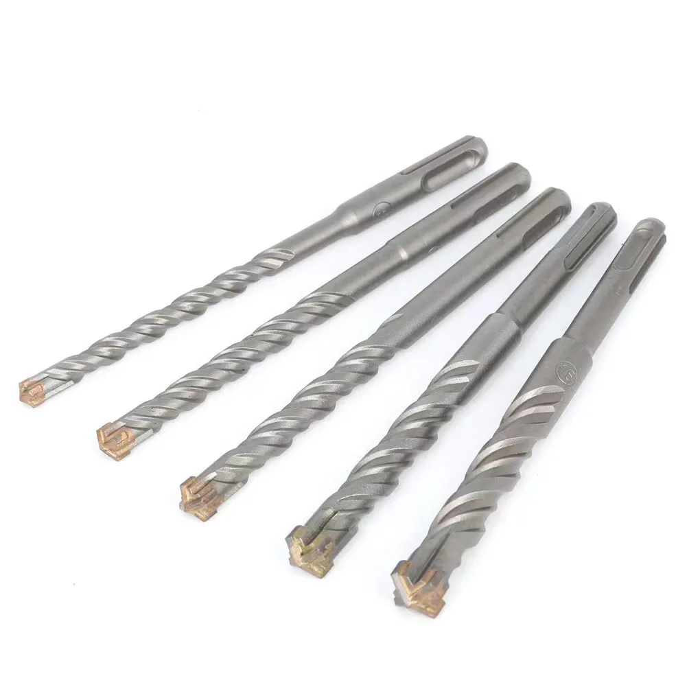 Concrete SDS Plus bit Cross Cutter head double auger Hammer 110 160 210 350 500mm Wall Brick Block Electric Hammer Masonry Bit - Image 3