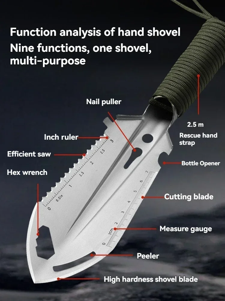 Portable Camping Hiking Traveling Pinic Shovel Multifunctional Ordnance Shovel Survival Outdoor Equipment Garden Tool Shovel - Image 3