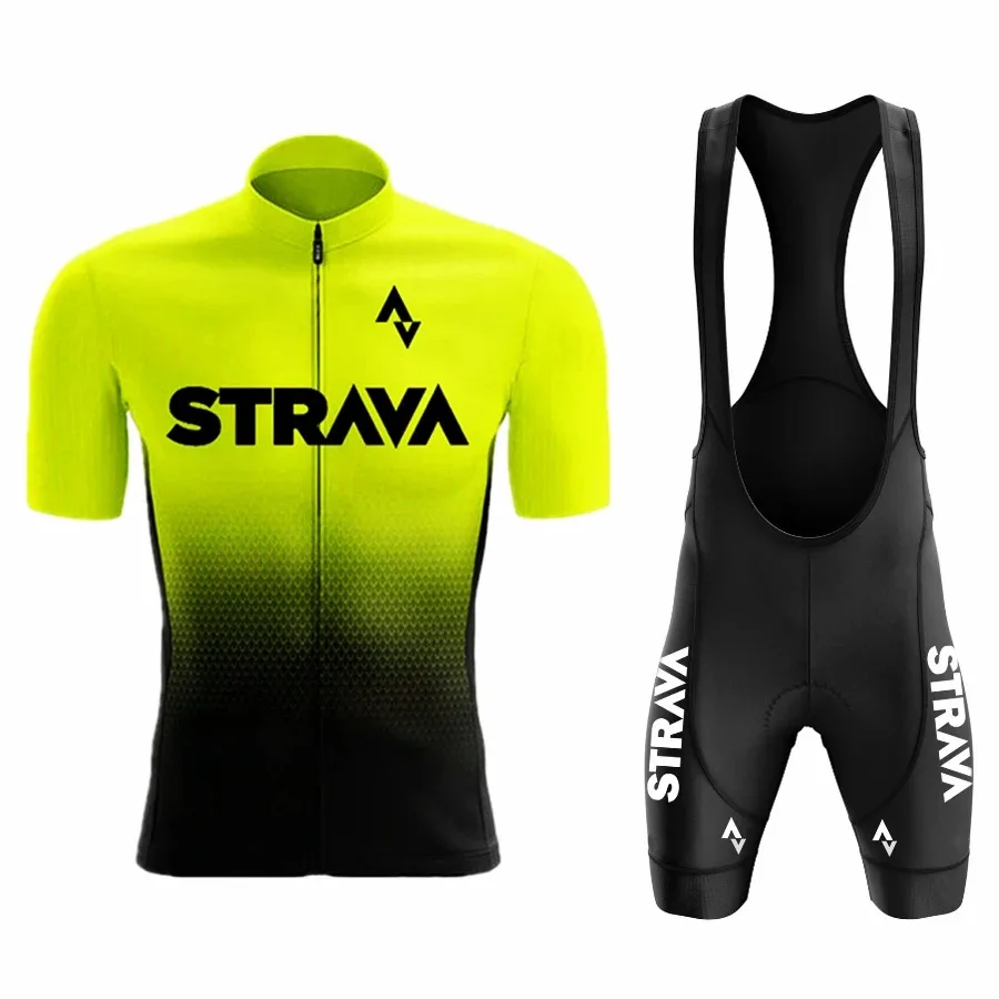 2024Strava Pro Bicycle Team Short Sleeve Maillot Ciclismo Men's Cycling Jersey Sets Summer Breathable Cycling Clothing Suit - Image 3