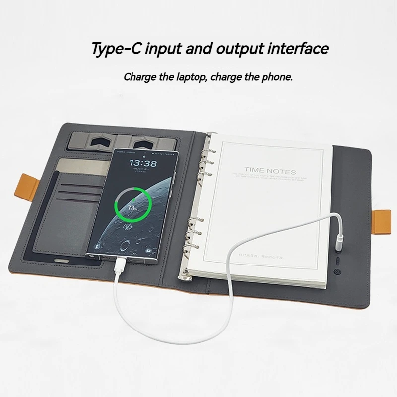 Charging Notebook Wireless Charging Power Bank Manager Binder Loose-leaf Notebook Business Gift Souvenir - Image 3