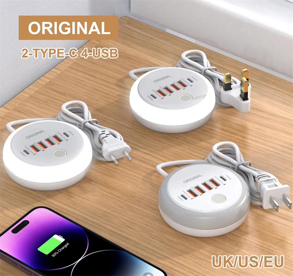 50W USB Charger Multi Ports Power Strip Socket Fast Charging Travel Charger For iPhone Samsung Xiaomi Quick Charge Phone Adapter - Image 2