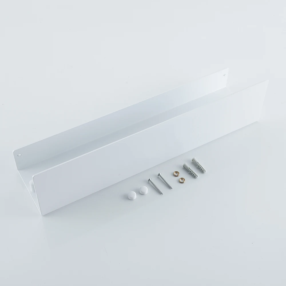 White Shower Shelf With Hook Aluminium Bathroom Items Toilet Wc Corner Bath Caddy Shampoo Storage Rack Kitchen Wall Organizer - Image 2