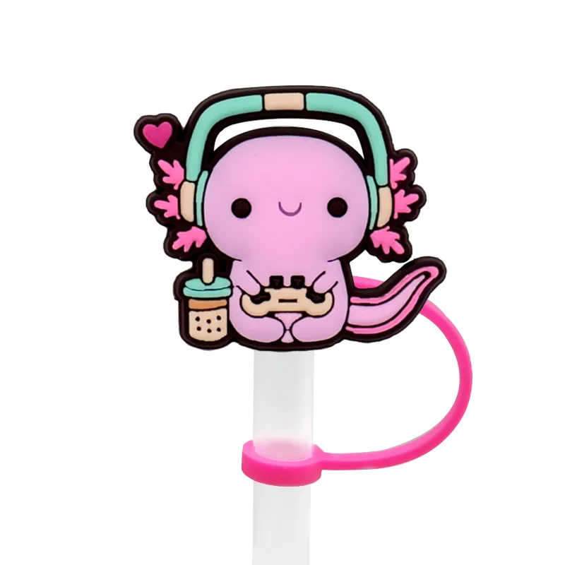 1-30PCS Straw Cover Cap Pink Casual Accessories for Tumbler Cup,Silicone Straw Cap Heart Cat,Washable Dustproof Straw Topper - Image 4
