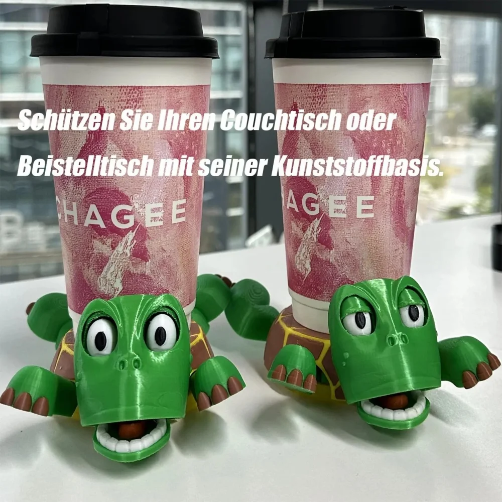 Press Struggling Turtle Toy Creative Fun Turtle Cup Pad Mug Holder with Funny Expression Decor Kid Prank Toy Gift - Image 3