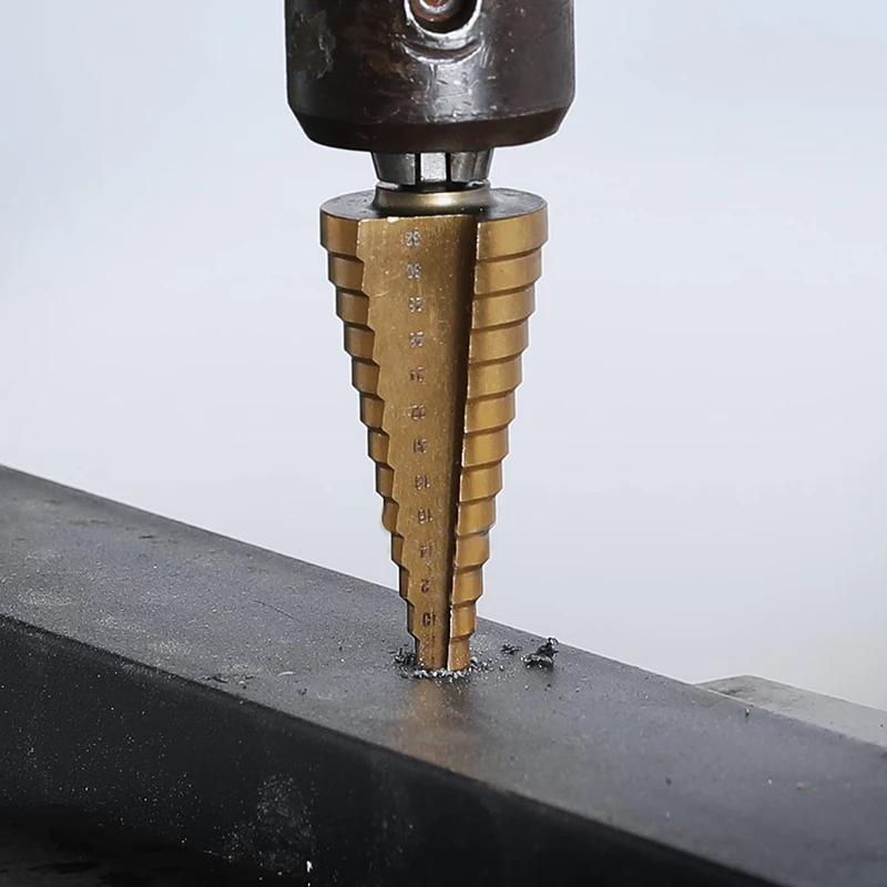 AMR 3pcs 3-12mm4-12mm 4-20mm 4-32mm Straight Groove Step Drill Bit Set Titanium Coated Wood Metal Hole Cutter Core Drill Bit Set - Image 5