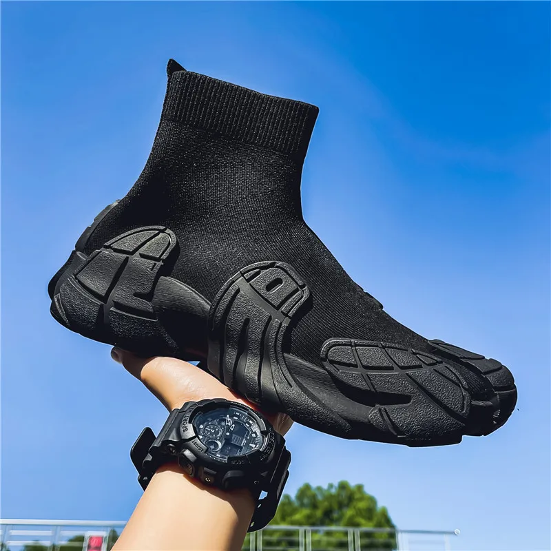 Outdoor Winter Men Casual Boots Designer Soft Sneakers Breathbale Men‘s Socks Shoes Slip-On Flat Lightweight Walking Sport Shoes