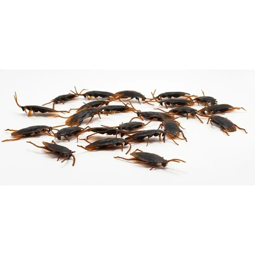 5-50Pcs Halloween gadget rubber Funny Fake Cockroach joke Decoration Pranks Novelty Simulation False Plastic Bugs creative Toys - Image 5