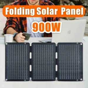 900W Solar Folding Panel Portable USB PC Tablet Solar Charger Outdoor Power Business Trip Hiking Camping Phone Power Generator