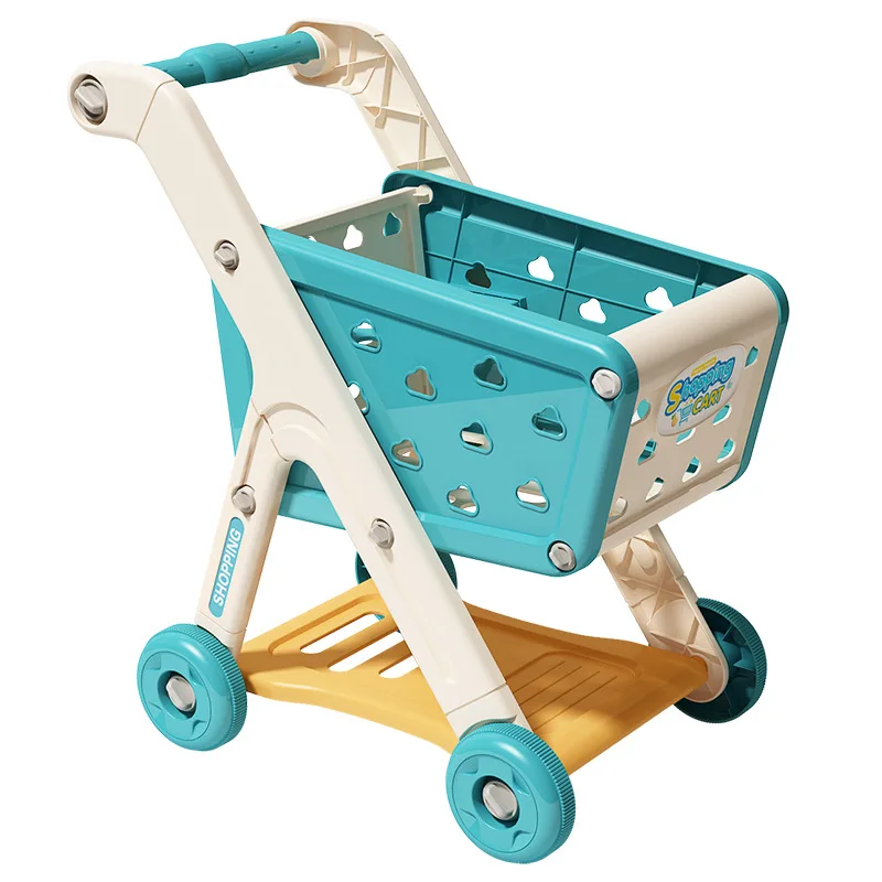 Shopping cart toy baby small trolley children play house fruit cut music kitchen supermarket men and girls Early Education toys - Image 4