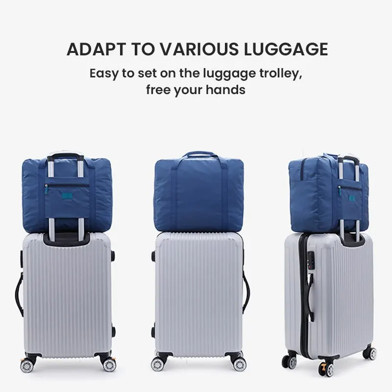 Foldable Travel Duffel Bag Lightweight Travel Bag for Women and Men Tote Carry On Luggage Bag Weekender Overnight Bag - Image 4