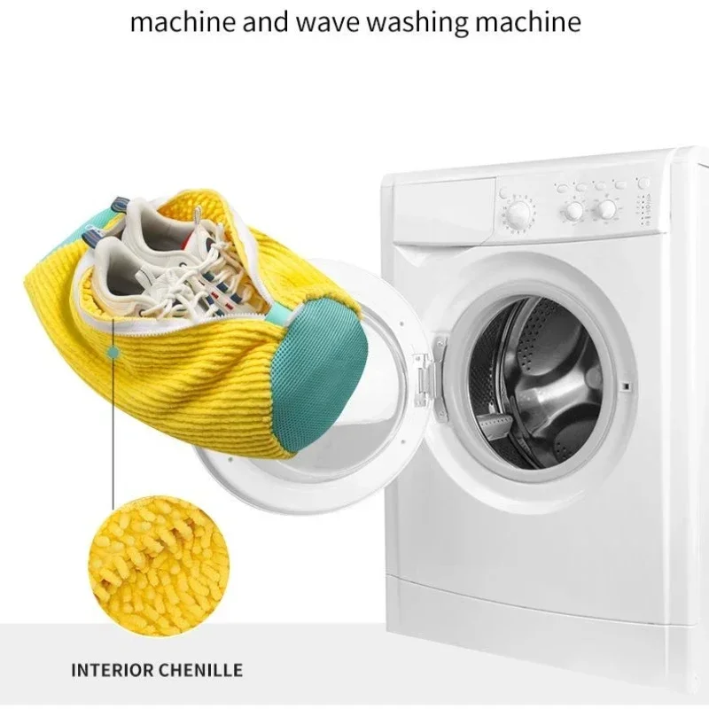 1-6PCS Shoes Washing Bag For Washing Machine Plush Fluffy Fibers Easily Remove Dirt Laundry Bags Anti-Deformation Home Organizer - Image 6