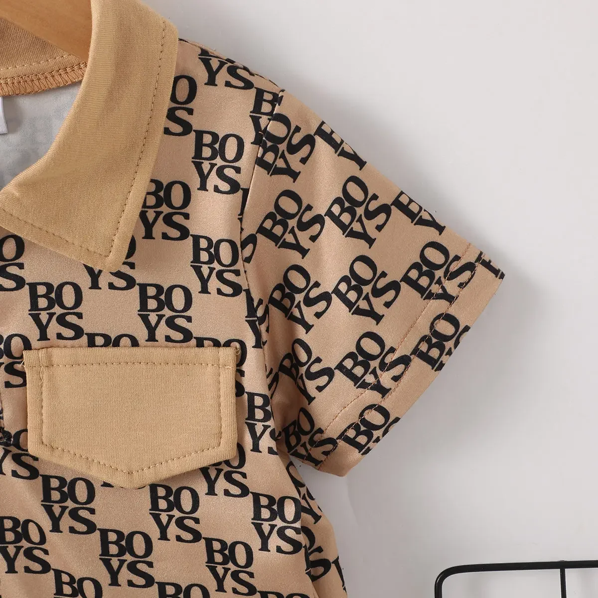 2PCS Clothing Set Children Fashion Gentleman Pocket Style Button Short Sleeve Top+Shorts Summer Outfit for Kids Boy 1-6 Years - Image 3