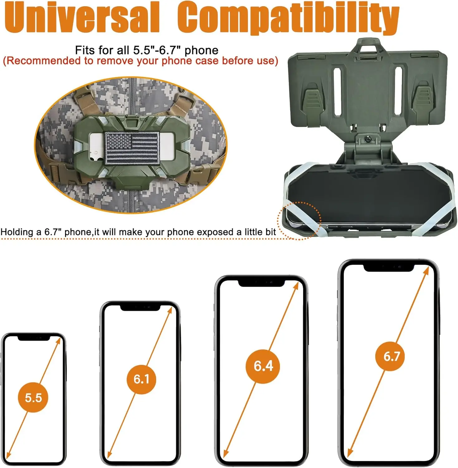 Tactical MOLLE Phone Holder, Folding Navigation Board, Cellphone Hold Gear, Airsoft Hunting Vest Accessories - Image 4