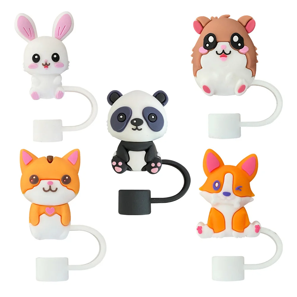 1Pcs Silicone Straw Covers Cap Compatible with Stanley 30&40 Oz Tumbler,Cute Animal Straw Toppers,Reusable Dust-Proof Straw - Image 5