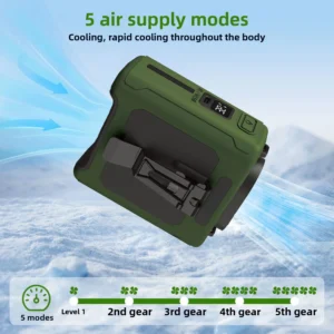 10000mAh Portable Outdoor Waist Fan Hanging Neck Strong Wind with Power Bank LED Lighting for Emergency Sports Outdoor Working