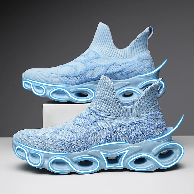 Blade Sneakers Summer New Men's Shoes Resilient Breathable Flying Woven Socks Shoes All Sports Casual Slip-on Loafers Men - Image 5