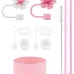 11Pcs Accessories Set for Stanley Cup Silicone Spill Proof Stopper Straw Cover Cap Reusable Straw 1 Cleaning Brush 40oz 30oz