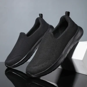Plus Size Men's Casual Breathable Lightweight Mesh Slip On Walking Shoes, Casual Outdoor Anti-skid Sneakers Driving Shoes