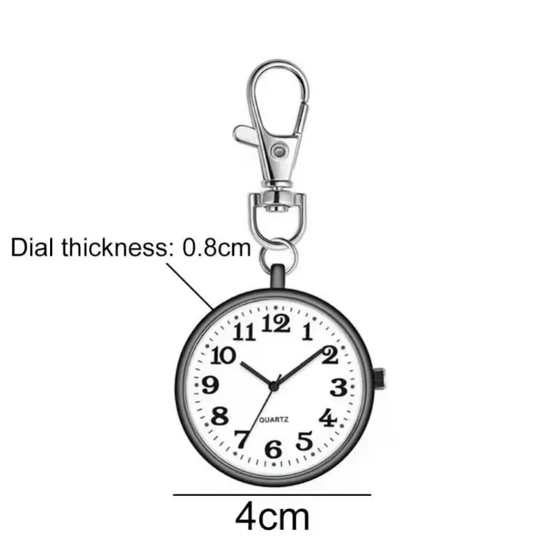 New Tiny Cute Quartz Pocket Watch with Keyring Men Women Quartz Watch for Nurses Doctors Students Minimalist Watches Child Gift - Image 3