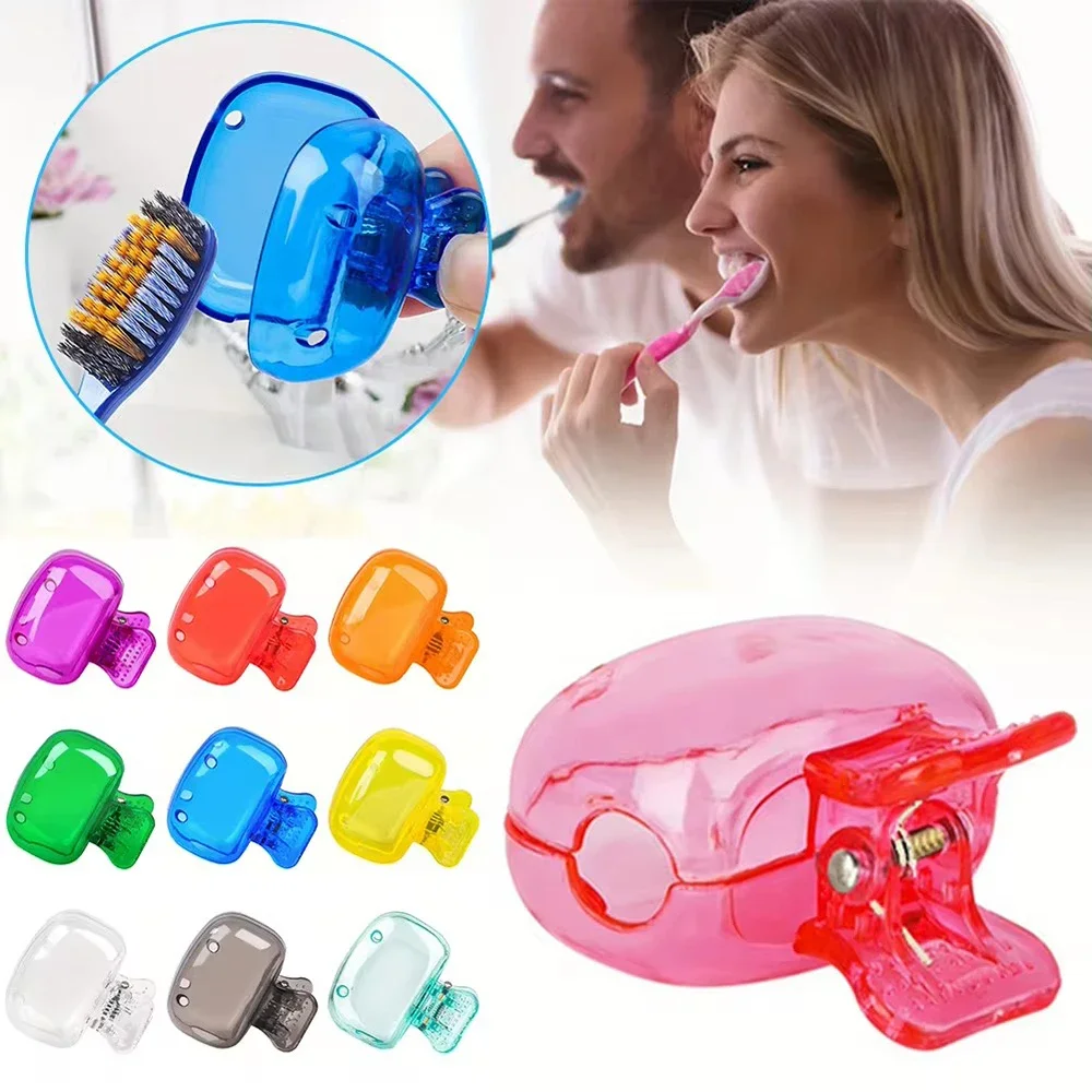 Travel Toothbrush Cover Case Waterproof Protective Cap with Clip Portable Brush Head Protector for Home & Trips - Image 3