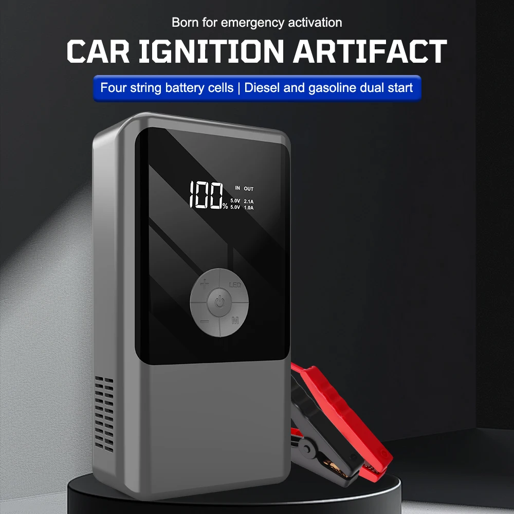 Power Bank Automobile Battery Booster Power Pack with LED Light 2000A Peaks Digital with Air Compressor Jump Starter - Image 2