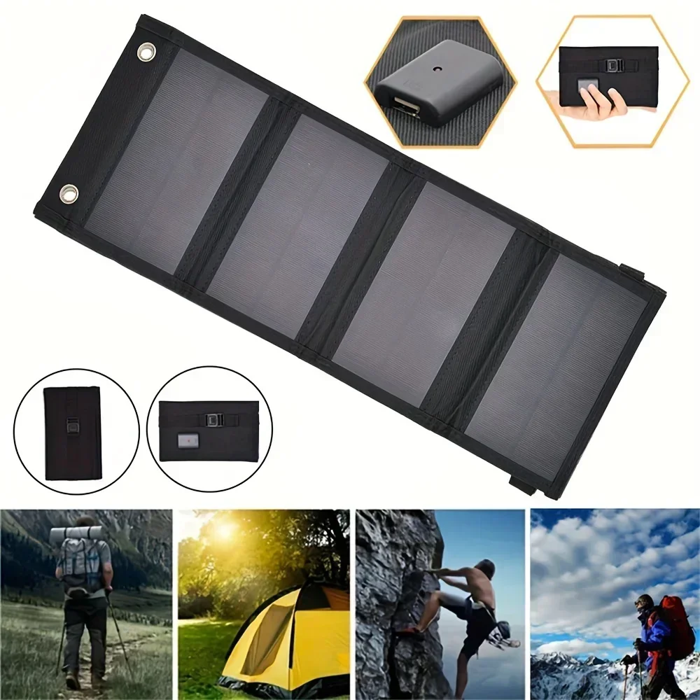 Portable Solar Panel USB 12V Charger Mobile Phone Folding Kit Foldable Outdoor Camping Power Bank For iPhone Charging Battery - Image 6