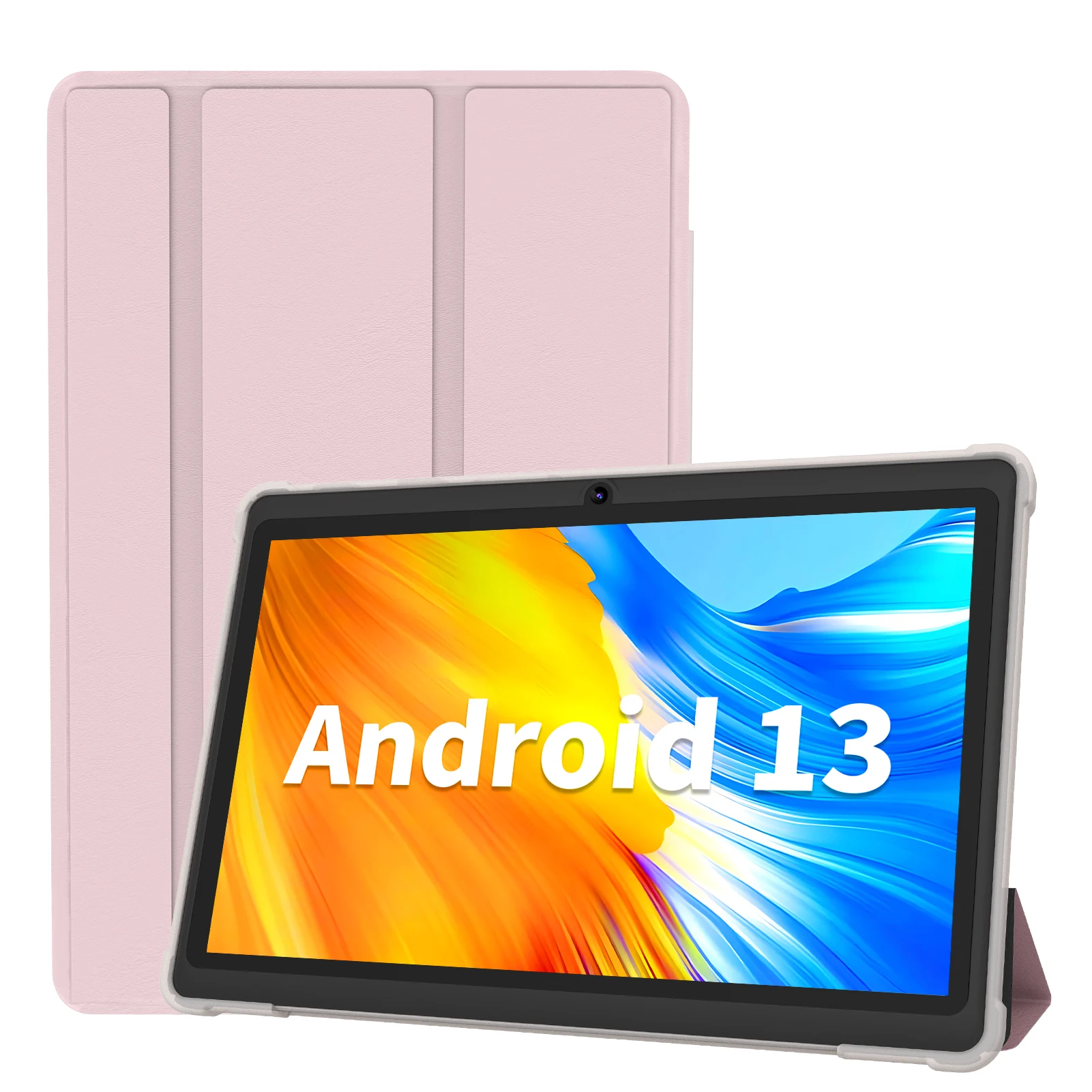 Pritom 7 Inch Tablet PC, Android 13 Quad Core, 4GB(2+2GB Virtual) RAM 32GB ROM, WiFi, Dual Camera, USB C, with Leather Case - Image 2