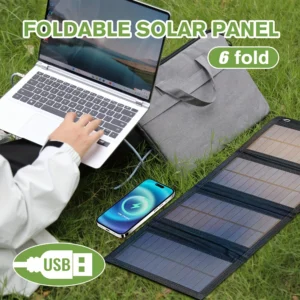Portable Solar Panel USB 12V Charger Mobile Phone Folding Kit Foldable Outdoor Camping Power Bank For iPhone Charging Battery