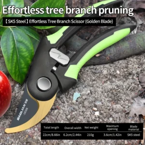 Industrial Grade Pruning Shears Are Labor-Saving Gardening Tools With Sharp, Durable, And Non Slip Scissors