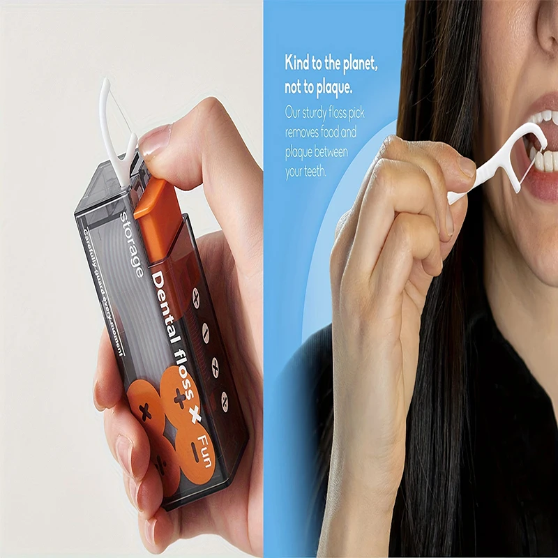 Portable Dental Floss Dispenser Containing 10Pcs Floss Dental Floss Storage Box Auto Refillable Oral Hygiene Care Floss Pick - Image 5