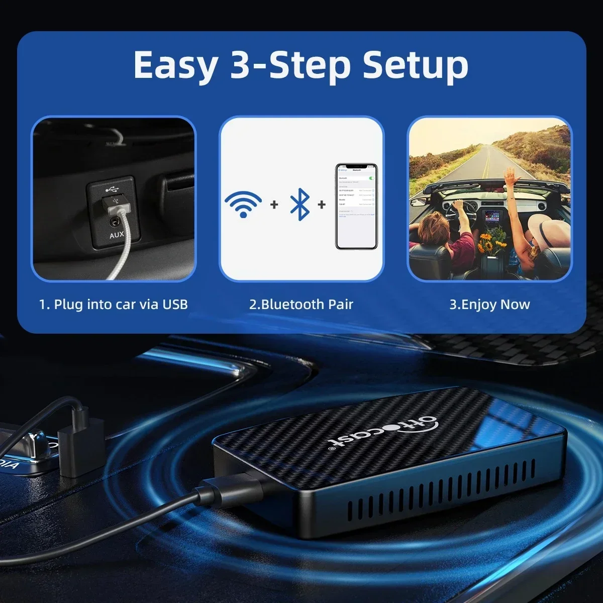 OTTOCAST Play2Video Pro Wireless CarPlay Android Auto Adapter Built in Youtube Netflix Video Box Car Accessories for Benz Toyota - Image 5