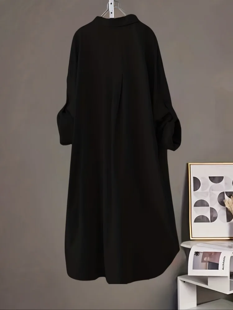 Korean Fashion White Shirt Women 2023 Spring Summer Loose Breathable Midi Shirt and Blouse Lady Simple Solid Color Long Shirts - Image 6