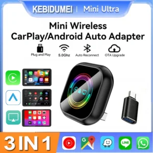 3 in 1 Wireless CarPlay Airplay for Apple Smart AI Box Mini Android Auto Mirror Link Adapter For Android For Car OEM GPS System