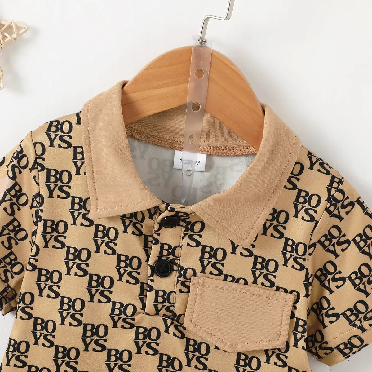 2PCS Clothing Set Children Fashion Gentleman Pocket Style Button Short Sleeve Top+Shorts Summer Outfit for Kids Boy 1-6 Years - Image 2