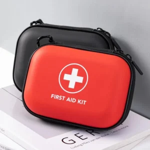 Portable First Aid Kit in Hard Shell Case with Carabiner Clip & Compact Emergency Medical Bag for Home, Outdoor, Travel, Cam#$%
