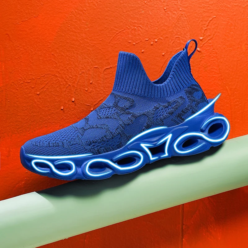 Blade Sneakers Summer New Men's Shoes Resilient Breathable Flying Woven Socks Shoes All Sports Casual Slip-on Loafers Men - Image 3