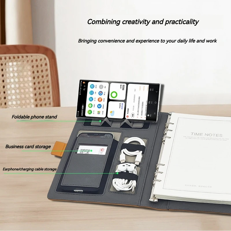 Charging Notebook Wireless Charging Power Bank Manager Binder Loose-leaf Notebook Business Gift Souvenir - Image 4