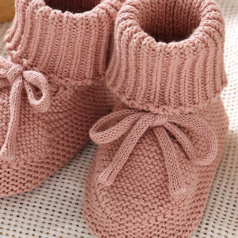 Baby Shoes Solid Color Knitted Newborn Boys and Girls Boots First Walkers Soft Bottom Infant Unisex Footwear 0-18m Child Booties - Image 6