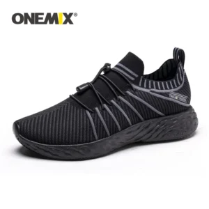ONEMIX Waterproof Running Shoes for Men Summer Breathable Mesh Unisex Sneakers For Outdoor Slip-on Male Walking Trekking Shoes