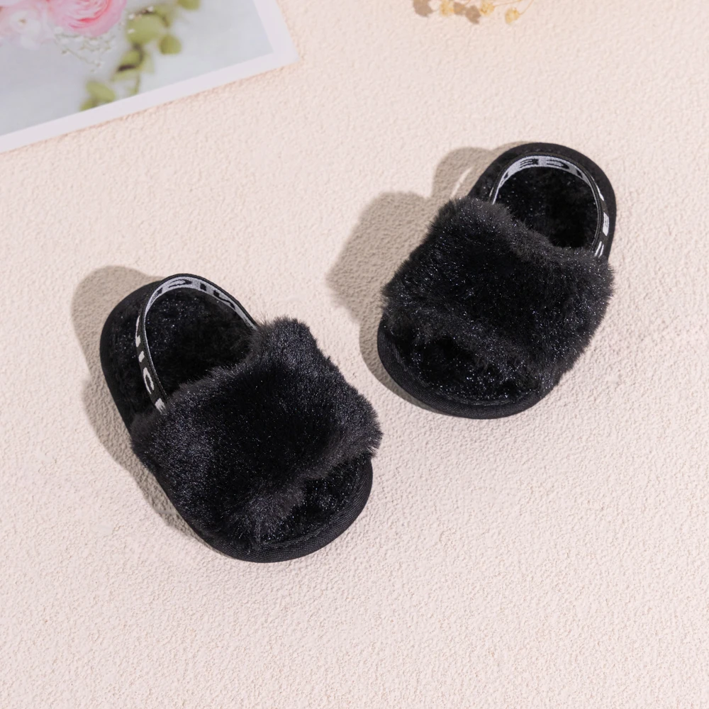 Hot Sale Soft Bottom Breathable Baby Shoes 0-18 Months Simple Elastic Walking Shoes Indoor Baby Girls Non-slip Fur Sandals - Image 4